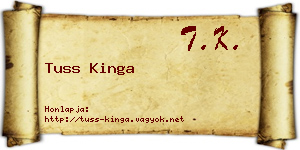 Tuss Kinga névjegykártya